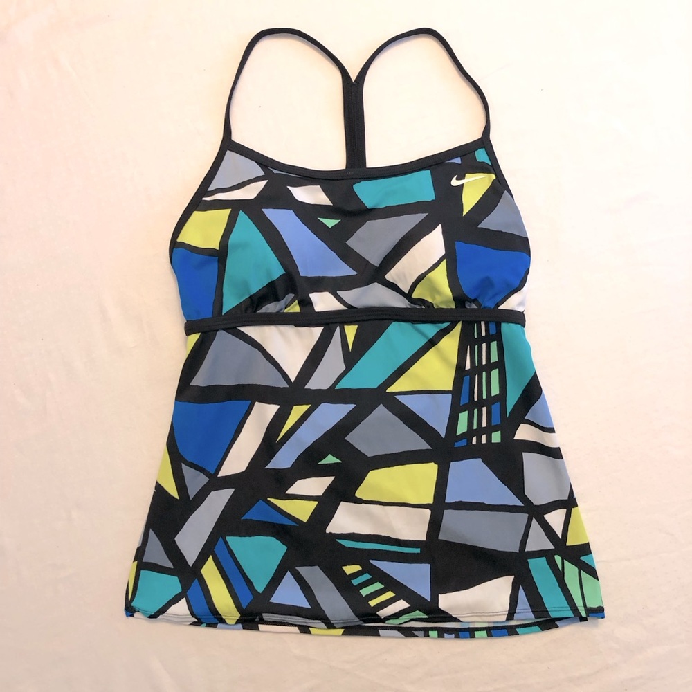 Tankini Top Size 8 Black, Blue, White, Green, Chartreuse, Gray Racerback Nike